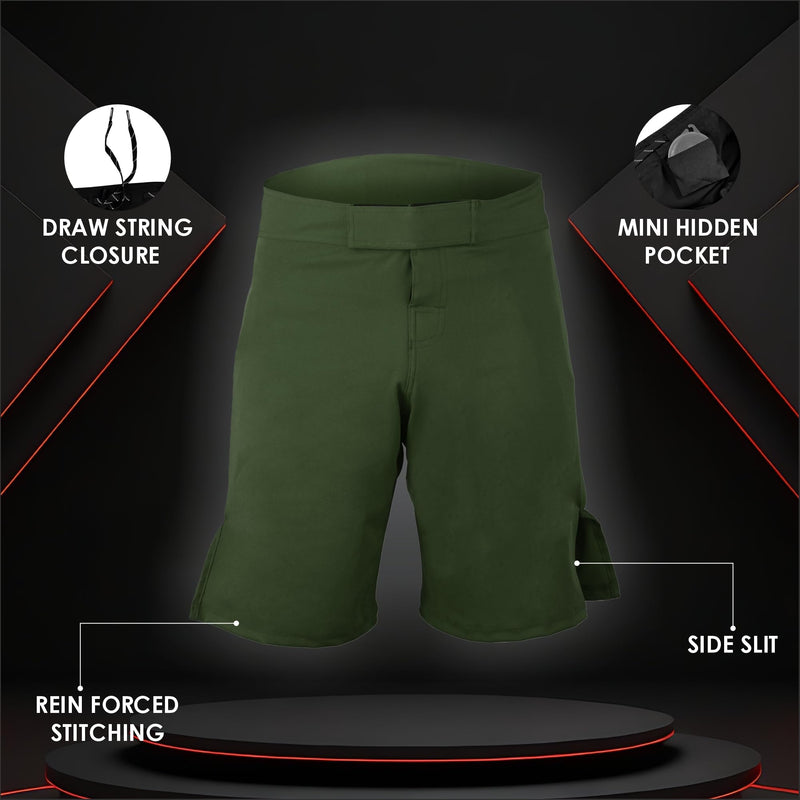 ROAR-INT MMA Fight Shorts Grappling Kickboxing Muay Thai Shorts BJJ Gym Training Running Athletic Wrestling Shorts Large Green