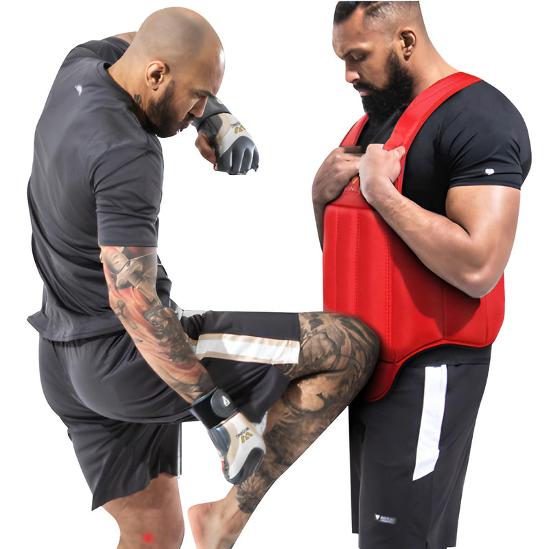 Wesing Martial Arts Muay Thai Boxing Chest Protector MMA Sanda Chest Guard Small Black