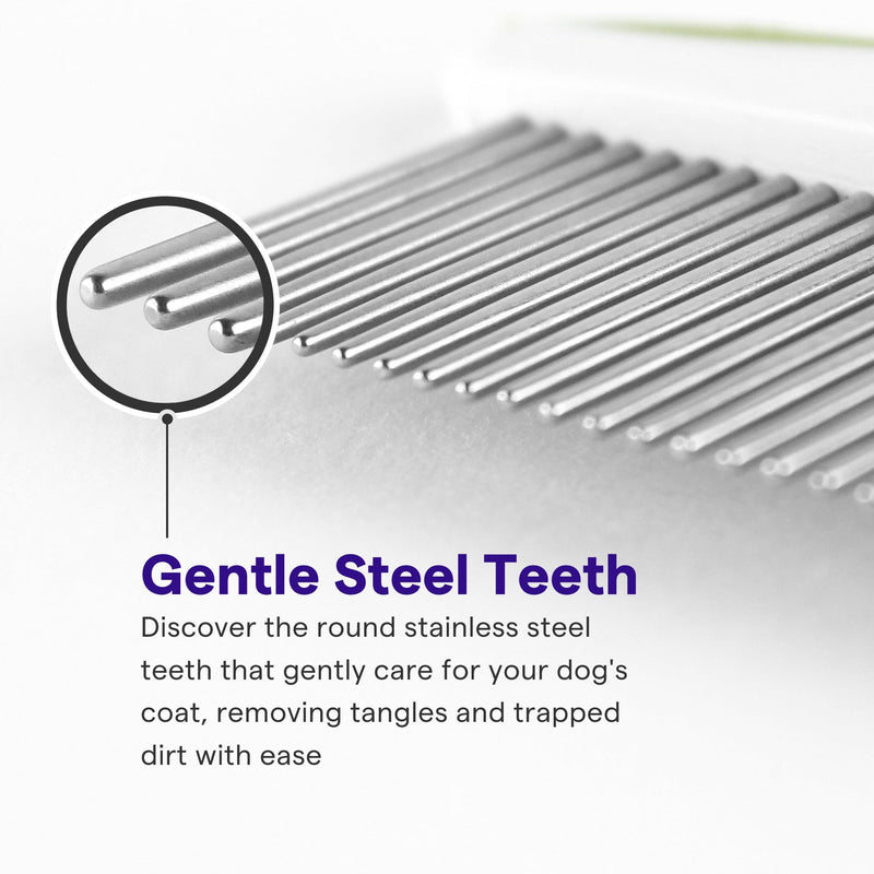 Dog Comb for Removes Tangles and Knots - Cat Comb for Removing Matted Fur - Grooming Tool with Stainless Steel Teeth and Non-Slip Grip Handle - Best Pet Hair Comb for Home Grooming Kit - Ebook Guide - BeesActive Australia