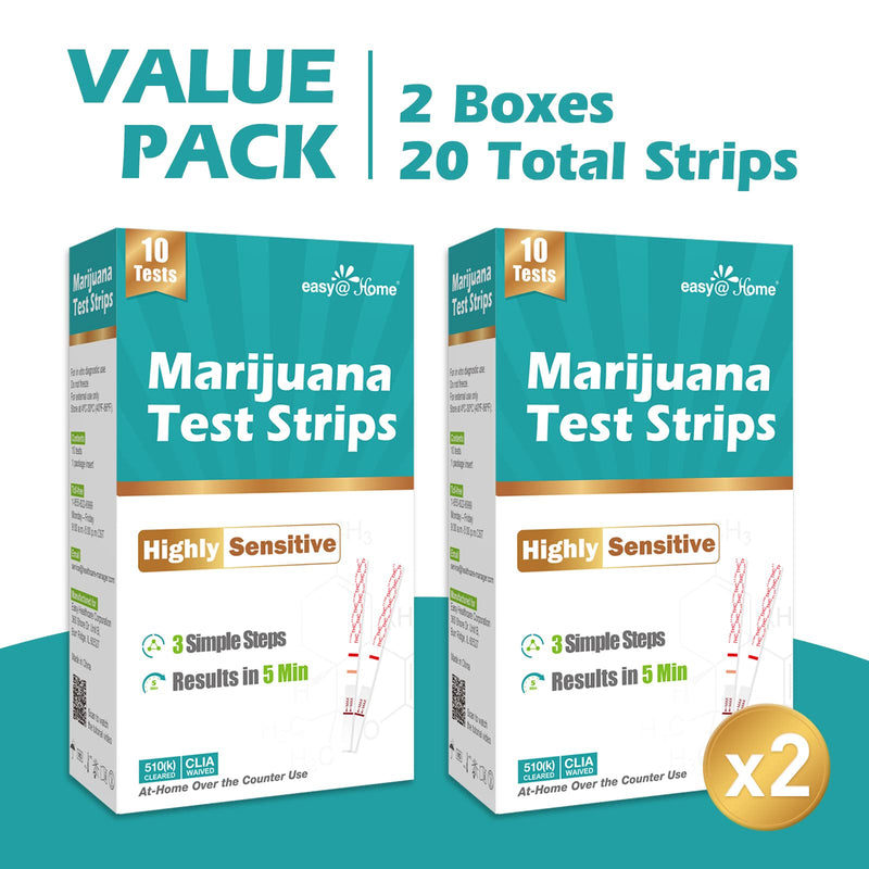 Easy@Home Marijuana Test Strips: Detects the Metabolites of THC in Urine with Cutoff Level 50ng/mL- 20 Strips Highly Sensitive THC Test Kit for Home Use -Instant Results in 5 Minutes #ESTH-115 - BeesActive Australia