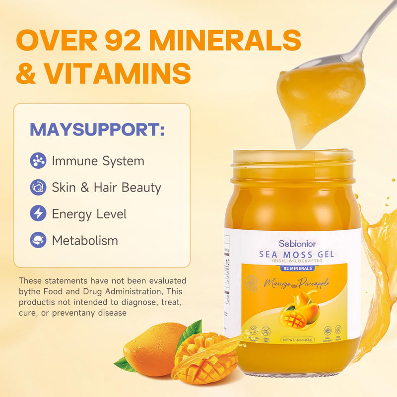 Sea Moss Gel with Essential Vitamins (Mango) Mango