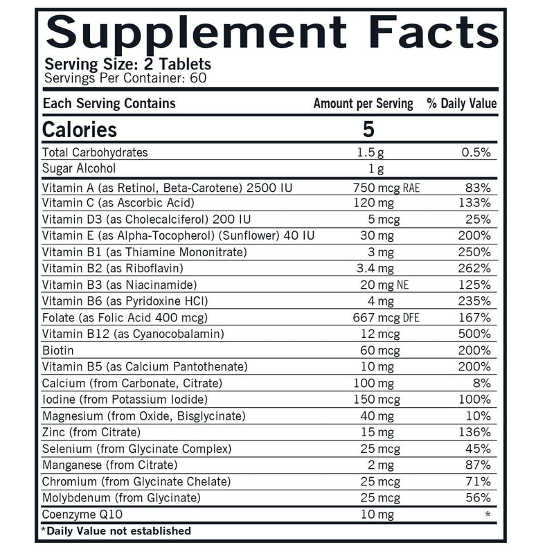 Kirkman - Children's Chewable Multivitamin & Mineral - 120 Tablets - Potent Broad-Spectrum Vitamin/Mineral Supplement - with Xylitol - Natural Mango Peach Flavor
