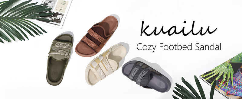 KuaiLu Mens Orthotic Sandals Comfort Arch Support Fabric Sandal Slippers 12 Dark Grey