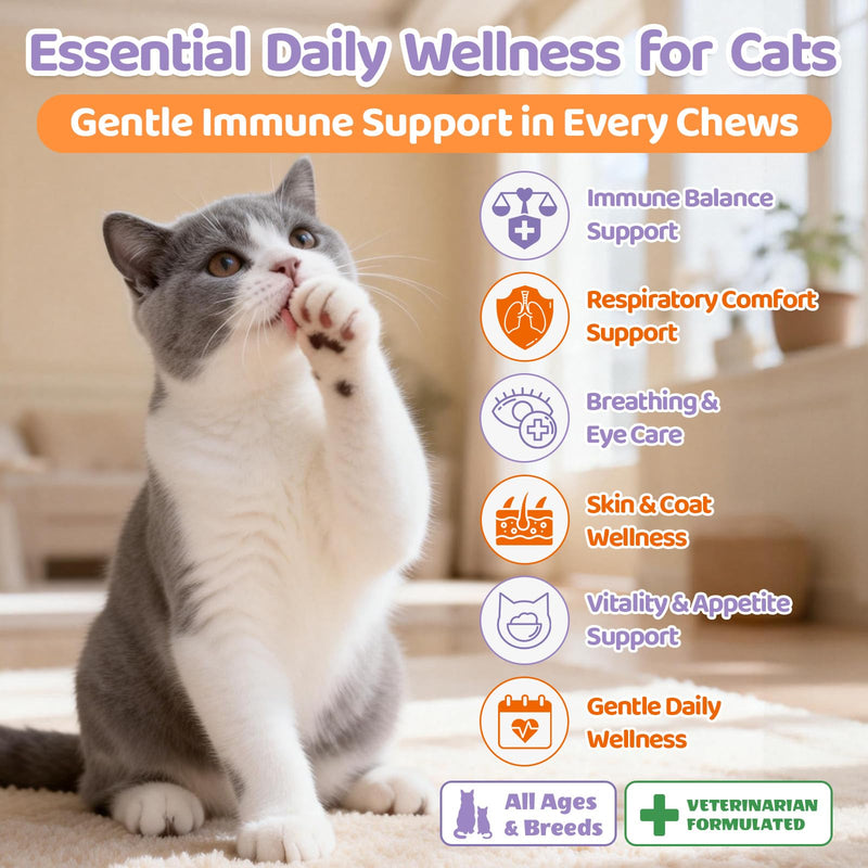 Dog Yeast Relief Drops & Cat Lysine Chews Bundle – Yeast & Itch Relief for Dogs + Immune & Respiratory Support Chews for Cats