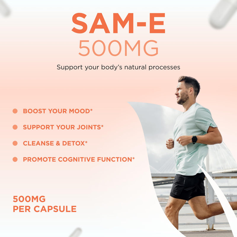 Clear Formulas Bioactive SAM-e 500mg - High Strength SAM-e Supplement with Biologically Active S,S Form for Liver and Mood Support - Vegan Non-GMO Preservative Free - Made in the US (30 Servings) 30 Count (Pack of 1)