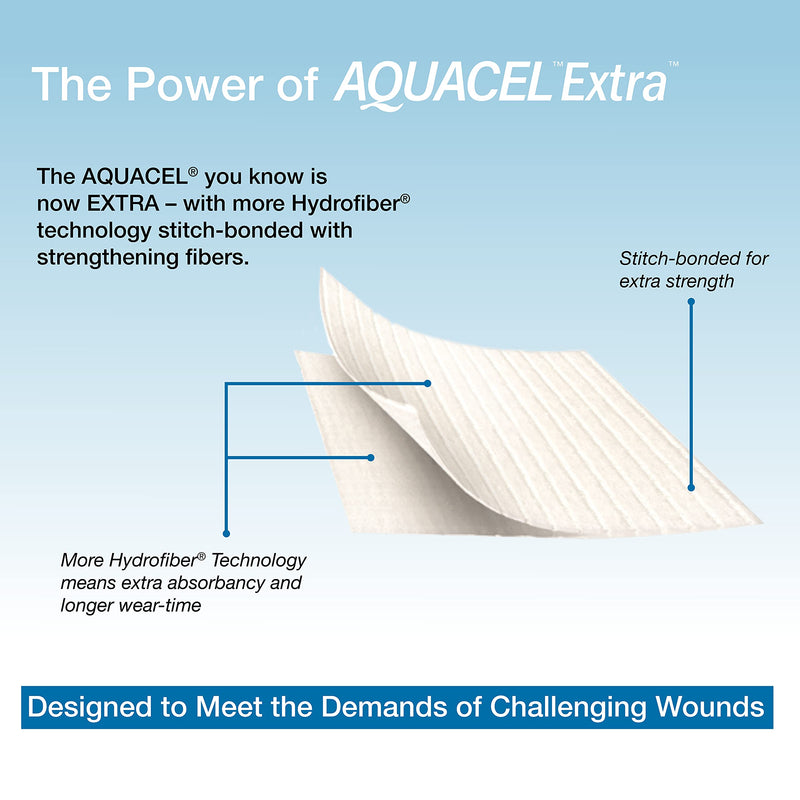 AQUACEL Extra 6"x6" Hydrofiber Wound Dressing, Sterile, 5 Ct 6" x 6" (5 Count)