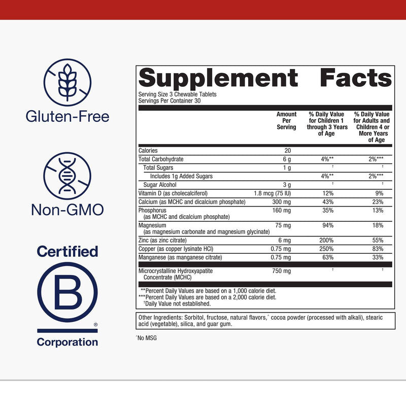 Metagenics Bone Builder Chewable Supplement, 90 Chewable Tablets | Calcium, Vitamin D and Magnesium for Bone Strength and Teeth Health, Supports Cardiovascular and Immune Function