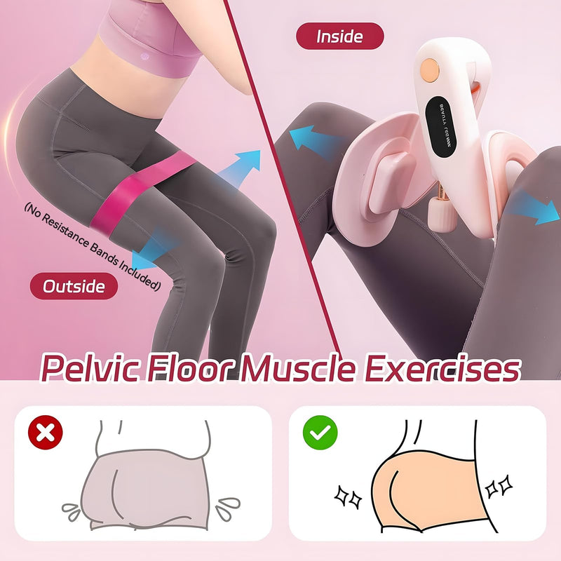 Inner Thigh Exerciser , Thigh Master Trainer - Dual-Action Home Gym Equipment for Women Pink