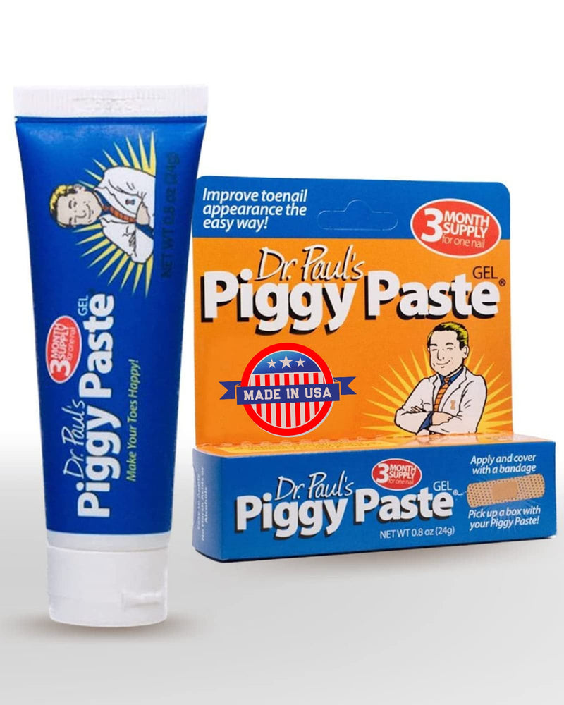 Dr. Paul's Piggy Paste Gel: Fast Acting Solution for Thick, Brittle, Yellow Nails, Restores Clear, Healthy Toenails & Fingernails, Easy, Mess Free Application Doctor Recommended Formula 0.8 Ounce (Pack of 1)