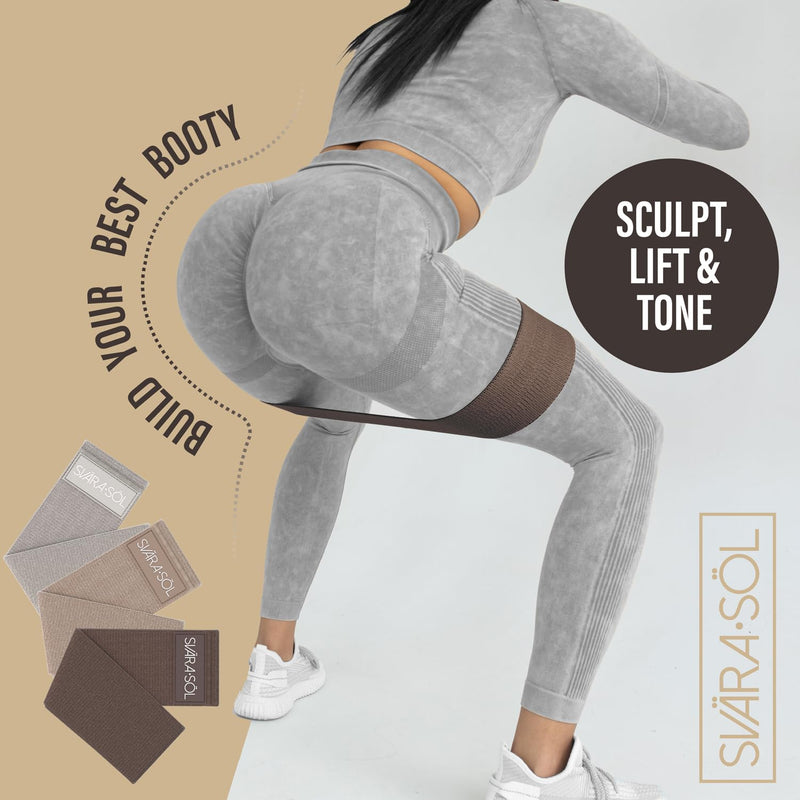 Fabric Resistance Bands Set of 3 for Legs, Glutes, Arms, Booty Bands for Women and Men, Resistance Bands for Working Out, Physical Therapy, Strength Training, Elastic Bands for Exercise - BeesActive Australia