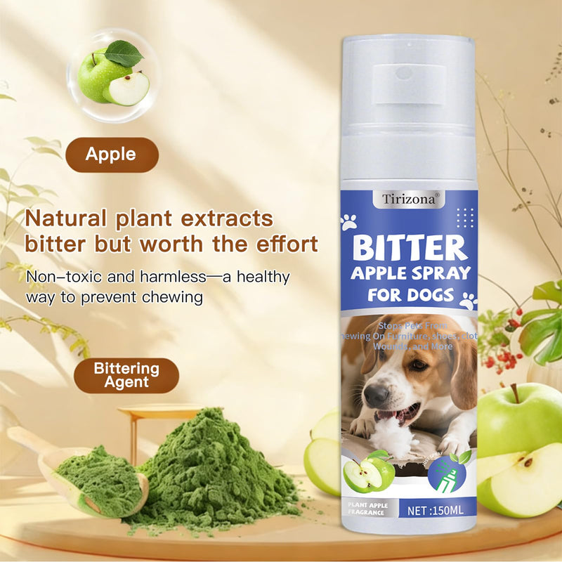 Dog Anti Chew Spray, Bitter Apple Spray for Dogs to Stop Chewing Furniture, Shoes & Cords, No Chew Training Spray for Puppies and Dogs, Safe No-Stain Formula