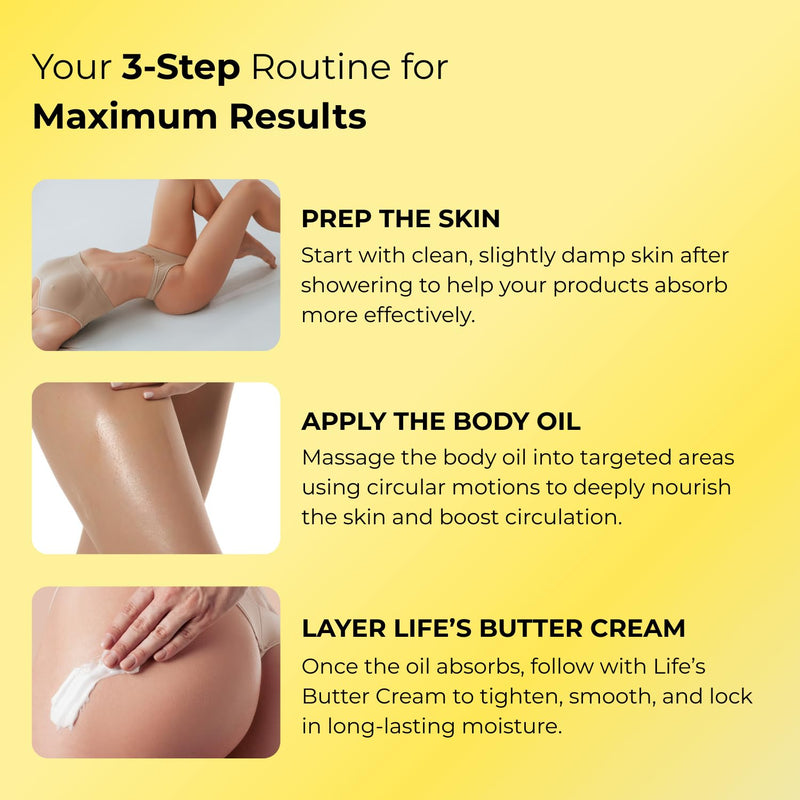 Life’s Butter Body Oil - Hydrating Stretch Mark & Scar Care For All Skin Types - Made in USA, Cruelty-Free, Hypoallergenic -100% Natural & Organic - Jojoba, Sweet Almond & Grapeseed Oils - Smooth Skin