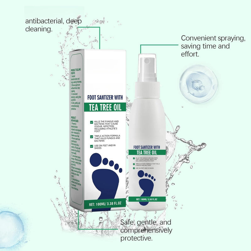 Foot Sanitizer Spray with Tea Tree Oil, Tea Tree Oil Feet Spray, Clear Foot Sanitizer Spray (2PCS) 2pcs - BeesActive Australia