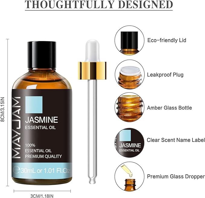MAYJAM Essential Oil Jasmine Aroma Oil 30ml Essential Oil 100% Natural Gift - BeesActive Australia