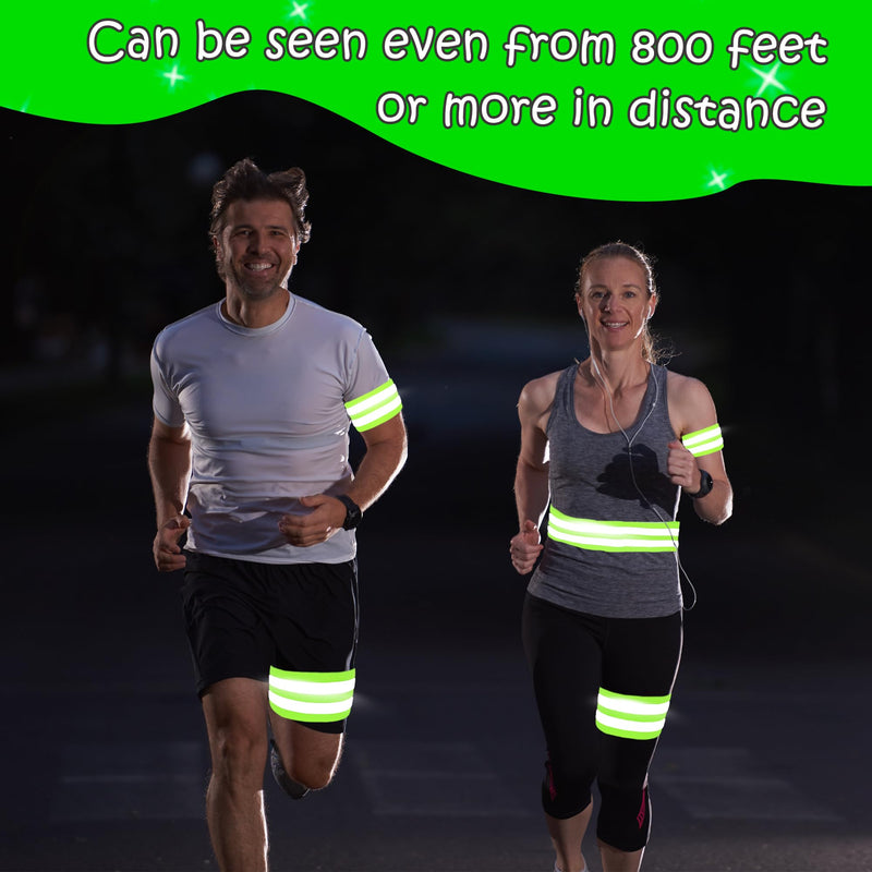 56 Pcs Reflective Bands Reflective Bands Visibility Reflective Straps Reflector Running Gear for Arm Wrist Ankle Leg Women Men Night Running Cycling Walking - BeesActive Australia