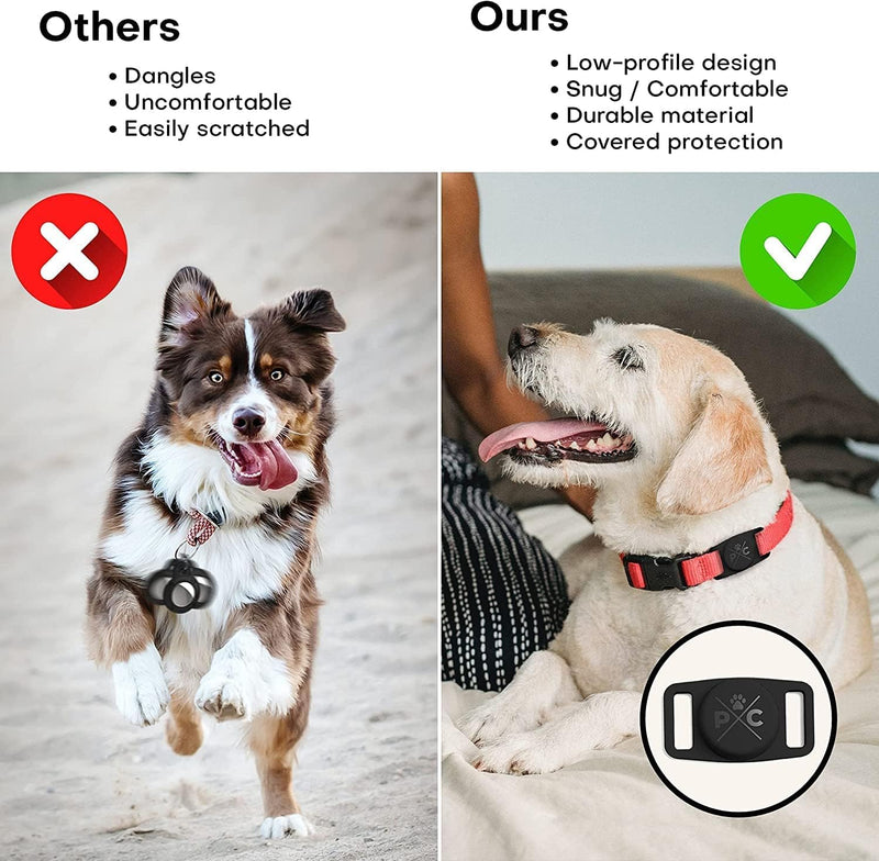 Pup Culture AirTag Dog Collar Holder, Extra-Durable, Lightweight, and Protective AirTag Case for Dog Collar - Track Your Pet Using an Apple AirTag - Dog Collar AirTag Holder- Green 1.5 Inch Collar - BeesActive Australia
