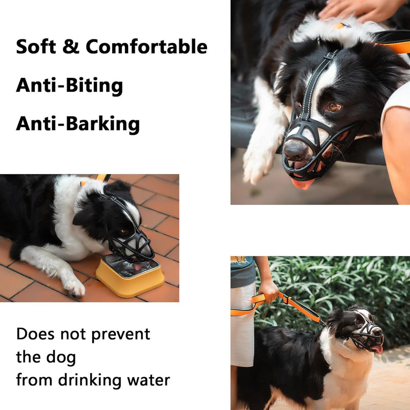 KITAINE Dog Muzzle, Soft Humane Rubber Basket Muzzle Upgrade for Small Pups Medium Large Dog Muzzle Best to Prevent Biting Chewing Barking, Muzzle Allows Free Pant Drink S - BeesActive Australia