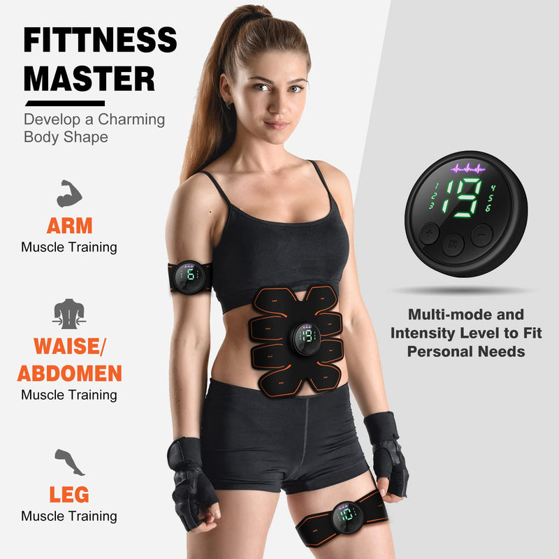 ABS Stimulator Workout Equipment, Ab Machine USB Rechargeable Gear for Abdomen/Arm/Leg, Strength Training Equipment for Men and Women - BeesActive Australia