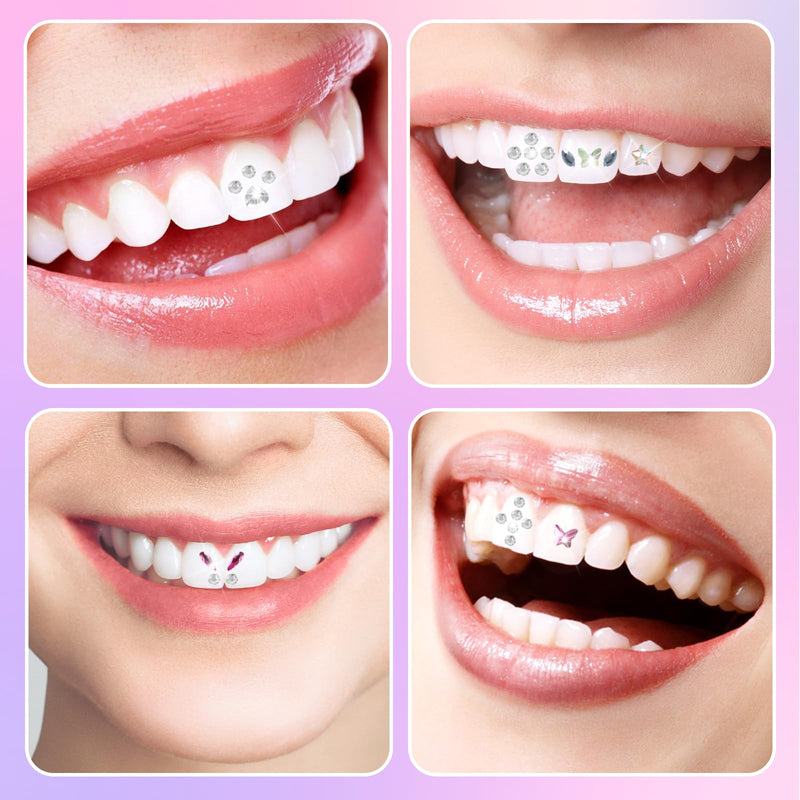 Tooth Gem Kit,Teeth Jewelry Kit with Glue and Light,Tooth Gems Kit for Teeth,Professional DIY Tooth Gem Kit,Fashionable Crystal for Teeth Sweet Smile Gems - BeesActive Australia