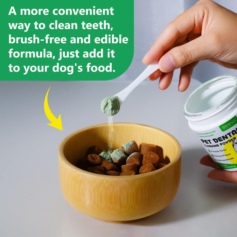 Teeth Cleaning Powder for Dogs, 2 x 80g Dog Dental Powder Cleaning Teeth, Dog Breath Freshener with Probiotics for Bad Breath, Plaque, Tartar - Dental Care Supplement for Small, Medium & Large Dogs - PawsPlanet Australia