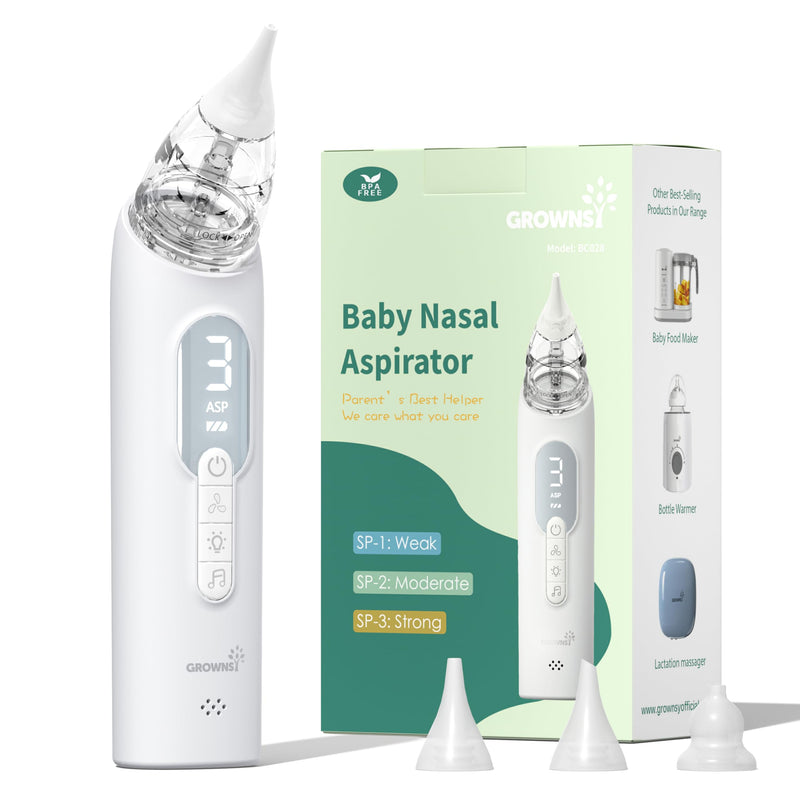 GROWNSY Upgrade Nasal Aspirator for Baby, Rechargeable Baby Nose Sucker, Electric Nose Suction for Baby - BeesActive Australia