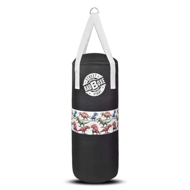 Punching Bag w/Boxing Gloves | Junior 2FT Punching Bag Set with Mount & Hanger | Youth Punching Bag with Free Boxing Gloves for Boxing Training MMA BJJ Muay Thai Workout Dinosaur Punching Bag Set 2FT Unfilled (Empty – Fill It Yourself)
