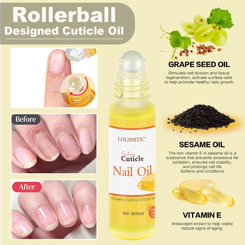 2PCs Gel Nail Polish Remover - 30ML,Fast & Easy, with Roller Cuticle Oil, No Need to Wrap and Soak, Remove Gel Polish in 2-5 Minutes at Home, No Damage to Nails, with Cuticle Pusher Tool,Nail File 2PCs Gel Remover & Cuticle Oil & Manicure Tools