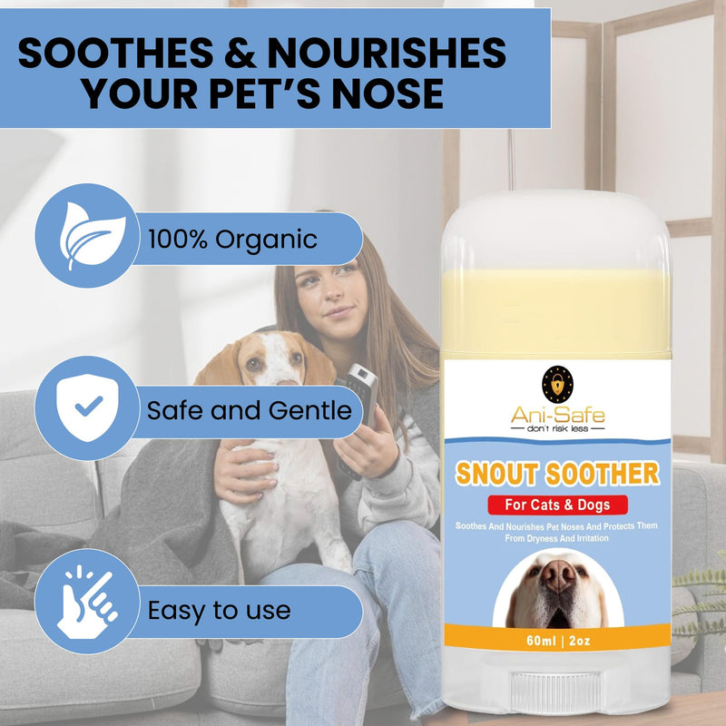 XL Paw and Nose Balm for Dogs and cats Ani-Safe, 60ml Stick, Soothes Dry and Itchy Noses and dry, raw paws, Natural lick safe Paw balm for dogs contains, Dog cream, reduces skin irritation and redness