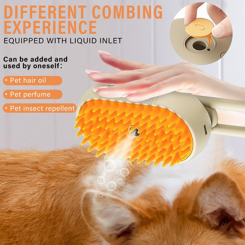 Cat Steam Brush, 4 in 1 Steam Brush for Cats Dogs, for Cleaning, Shedding, Massage & Combing, Rechargeable and Anti-Static, b02 - BeesActive Australia
