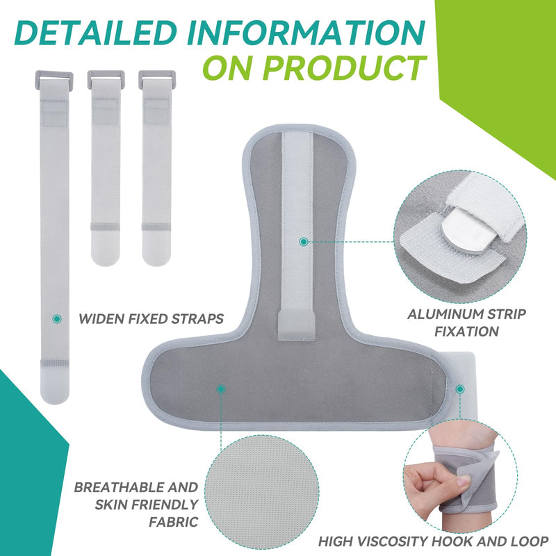 Trigger Finger Splint, Finger Brace for Middle, Index, Pinky, or Ring Finger Support, Hand Splint for Arthritis, Fracture, Hand Brace Splint with maniphalanx Support (2 Fingers Fixed) -Upgrade Fabric Gray