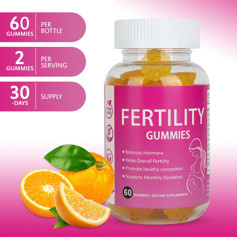 Laicuherb Fertility Support Gummies for Women Hormonal Balance & Conception Support, Prenatal Vitamins with Myo-Inositol & Pantothenic Acid, Fertility Gummies for Women Get Pregnant Fast, 60 Count