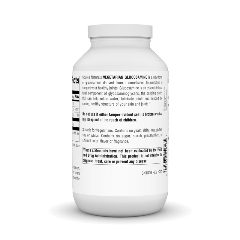 Source Naturals Vegetarian Glucosamine, 750 mg, Promotes Healthy Joints* - 240 Tablets