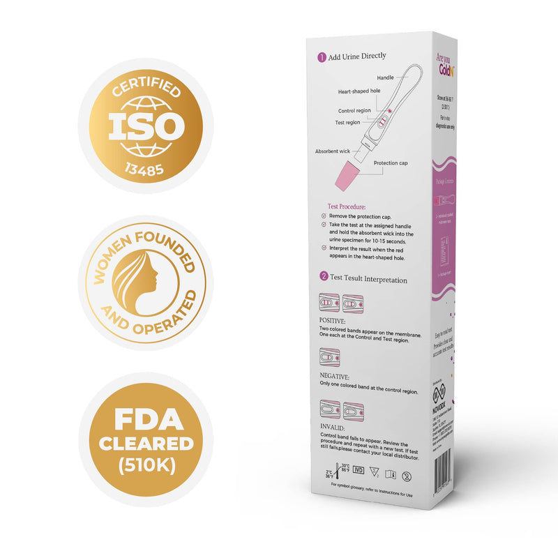 GoldN™ Early Detection Pregnancy Test for Women – HCG Midstream Kit | 99% Accurate & Easy-to-Use | Fast Results with Pink Heart Indicator | Mess-Free, FDA-Approved, Discreet Strips | 2 Tests - BeesActive Australia