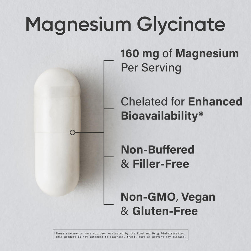 Sports Research¬Æ Magnesium Glycinate - Supports Restful Sleep & Enzymatic Processes - 160 mg Chelated Magnesium - Vegan Capsule - 90 Count 90 Count (Pack of 1) - BeesActive Australia