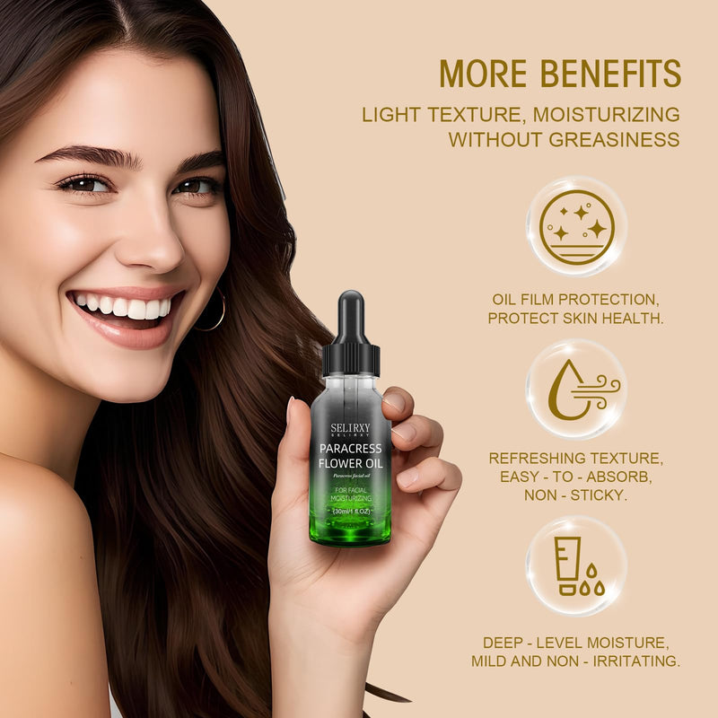Organic Paracress Facial Oil & Helichrysum Balm Bundle — Anti-Aging Moisturizing Facial Oil + Helichrysum Balm with Beeswax & Almond Oil for Dry Skin, Stretch Marks & Scars, Skin Firming & Glow