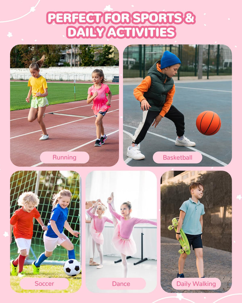 6 PCS Kids Ankle Brace Set, Ankle Support Wraps, Knitted Ankle Sleeve Sock for Sprains, Injuries and Active Play for Daily Wear, Injury Prevention (Small)