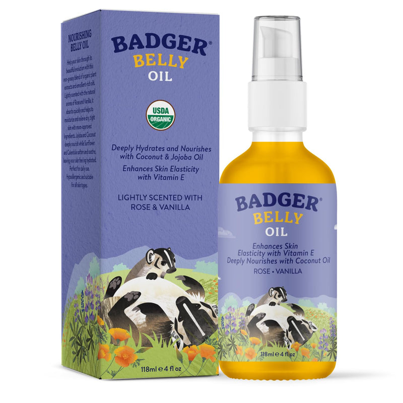 Badger Organic Pregnant Belly Oil - Jojoba & Coconut - 4 oz. - BeesActive Australia