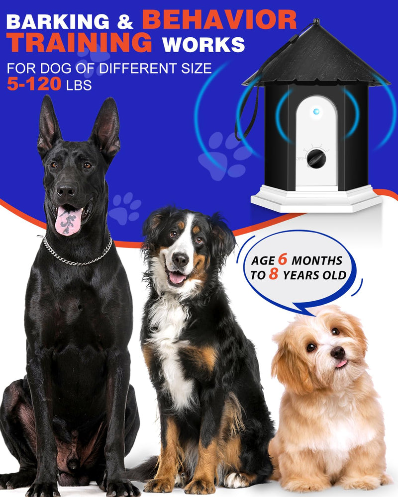 Anti Barking Device, Ultrasonic Dog Barking Deterrent Devices Up to 50 Ft Range, Dog Barking Control Device Bark Box with 3 Modes, Dog Barking Silencer Safe for Dogs & People