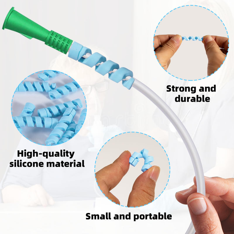 10 Pack Oxygen Tube Support Crimp Straightener for Portable Oxygen Concentrator, Oxygen Tubing Support for Oxygen Tank Oxygen Hose Nasal Cannula Oxygen Accessories (Blue) Blue - BeesActive Australia
