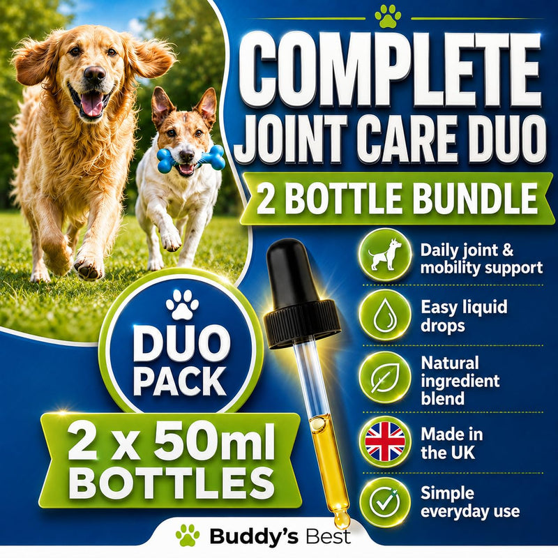 BUDDY'S BEST Complete Joint Care Bundle for Dogs | Supports Healthy Joints & Mobility | Natural Ingredients for Flexibility & Comfort | Easy-to-Use Liquid Formula | 50ml Each | Made in the UK