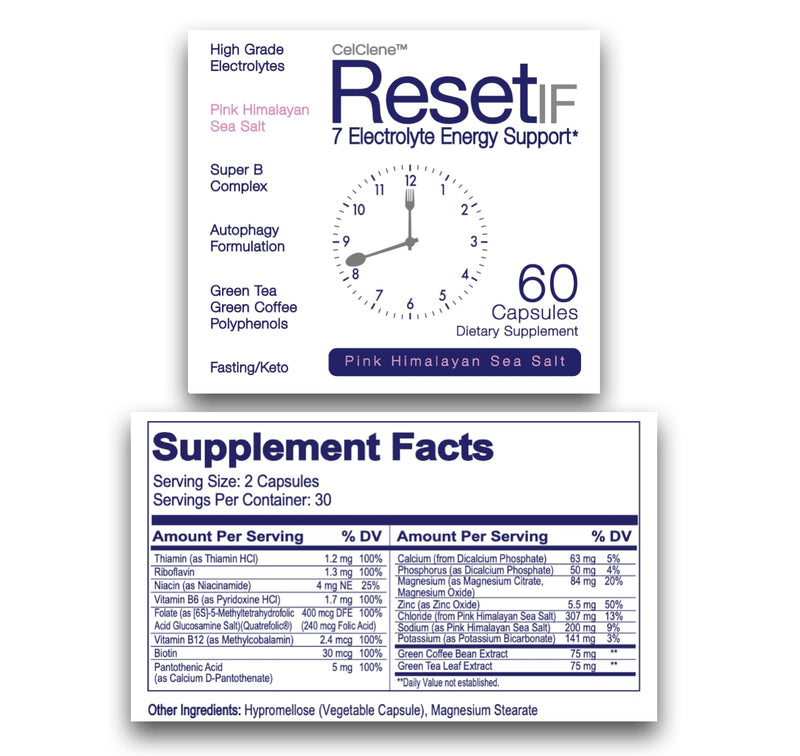 ResetIF, 7 Electrolytes, Methyl B12 & Methly Folate, Green Tea & Green Coffee Extracts, B Complex, Zinc, 72 Trace Minerals