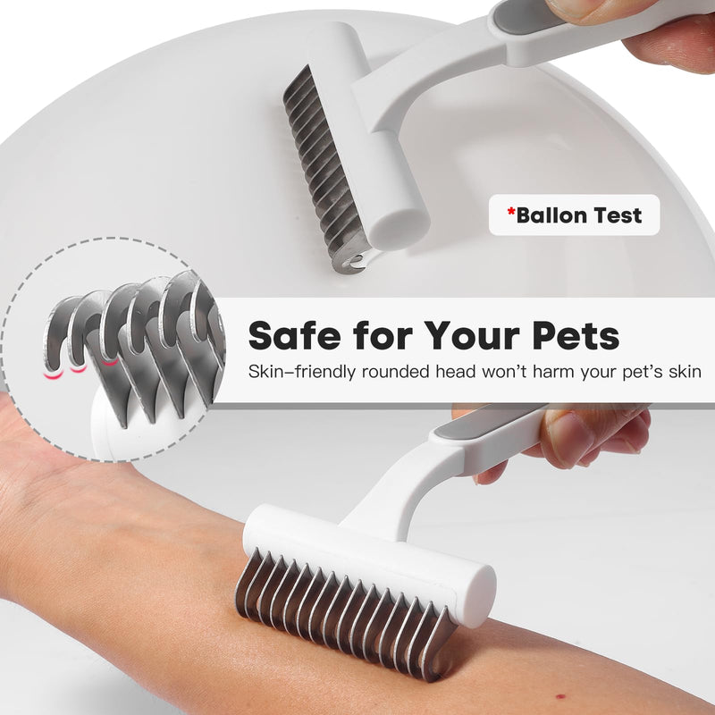 Cat Brush for Long Haired Cats, Cat Brushes for Indoor Cats Grooming and Shedding, Cat Deshedding Brush Dematting Comb for Kitten Remove Loose Hair and Matted Fur, Pet Grooming Undercoat Rake (Grey) Grey - BeesActive Australia