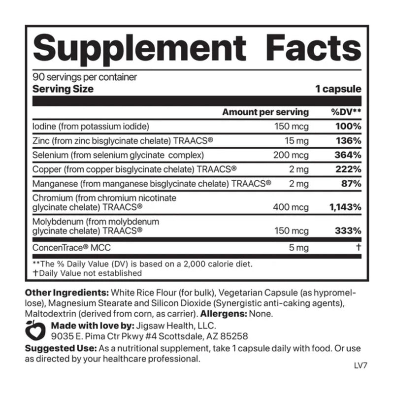 Jigsaw Health Multi-Mineral Essential Blend | 90 Capsules | 90 Servings