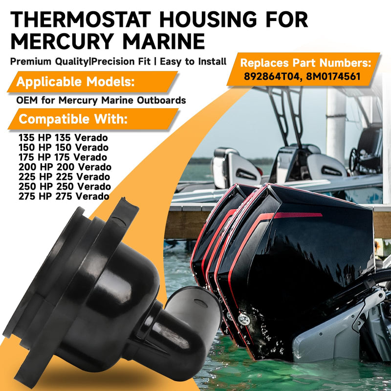 Thermostat Housing Assembly Fit for Mercury Marine 135-300 HP 135-300 Verado Outboard Motors OEM Parts 892864T04 8M0174561 Sierra 18-3631 Boat Engine 892864T04 Mercury 135-300 HP - BeesActive Australia