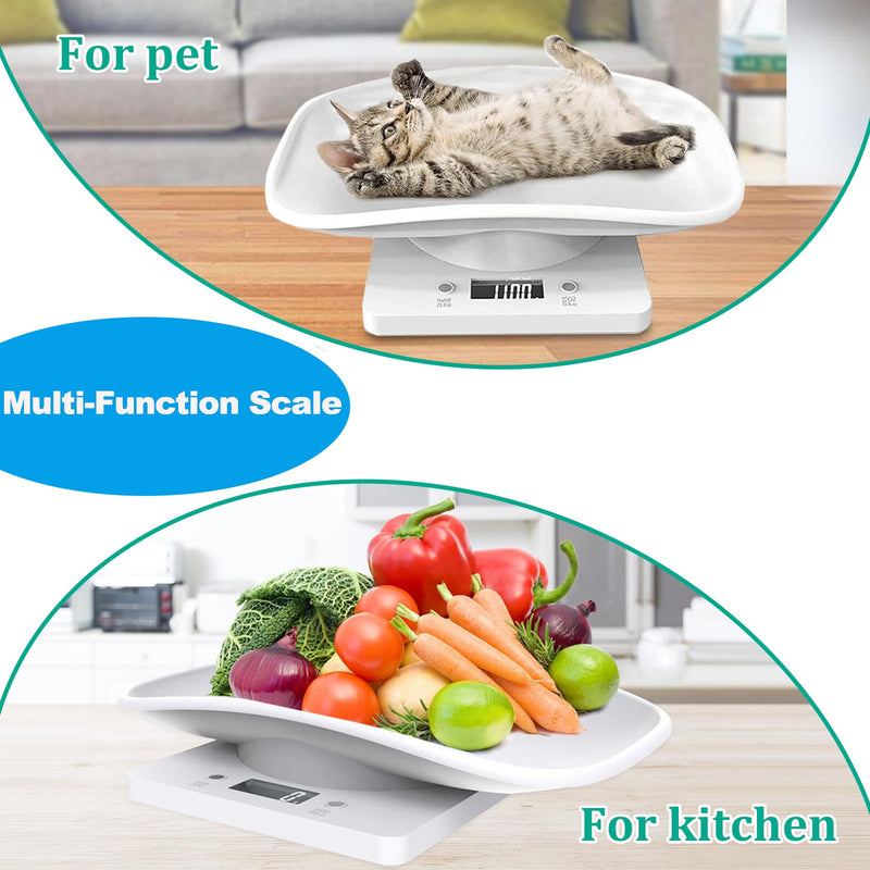 Digital Pet Scale,Puppy Scales for Weighing,Digital Small Animals Scales for Weighing,Whelping Supplies,Kitten Scale,Baby Scales for Newborn Dog Cat Crawl Pet,Capacity up to 33 lb,for New Pets Only 33lb White