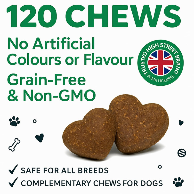 MAXBOX Calming Dog Treats, 100% Natural Soft Chews Reduce Stress, Reduce Stress, Fear, Separation, Barking, Hyperactivity, Reactivity, Aggression, Travel-120 chews