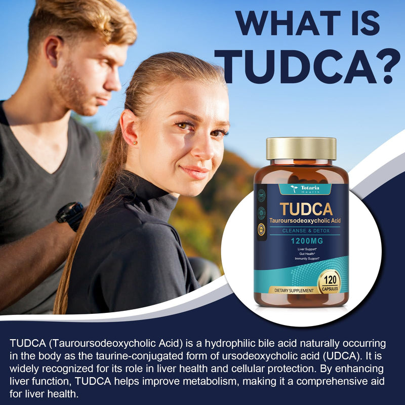 (2 Packs) TUDCA Supplement 1200mg (Tauroursodeoxycholic Acid), Ultra Strength Pure TUDCA Bile Salts Liver Support Supplements, Liver and Gallbladder Cleanse & Repair, Vegan 120 Count (Pack of 2) - BeesActive Australia