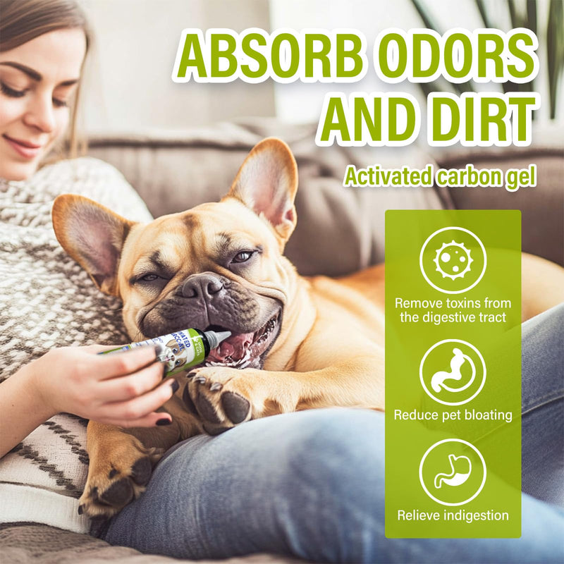 Activated Charcoal for Dogs, Activated Charcoal Gel Odor Absorber, Dog First Aid Essential, Supports Detox, Diarrhea and Gas Relief, Non-GMO, 120ml - BeesActive Australia