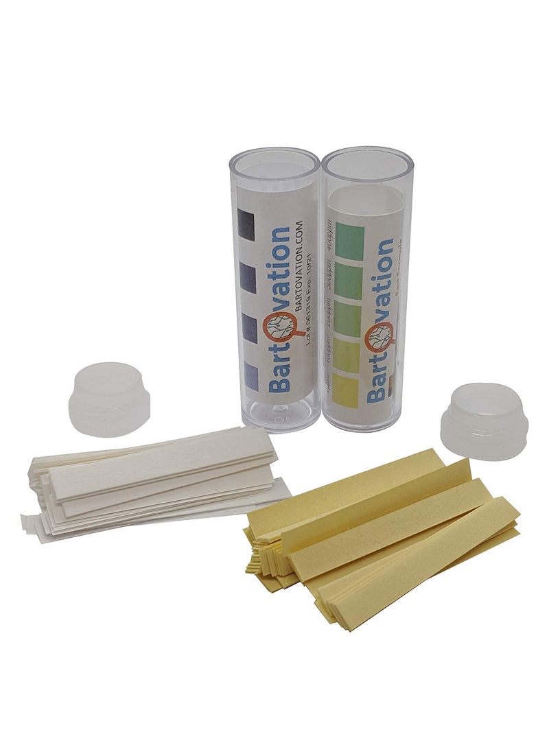 Restaurant Sanitizer Test Kit for QAC Quaternary Ammonium 0-500 ppm Quat & Chlorine 10-200 ppm Chemical Test Paper for Food Service [2 Vials of 100 Paper Strips] - BeesActive Australia