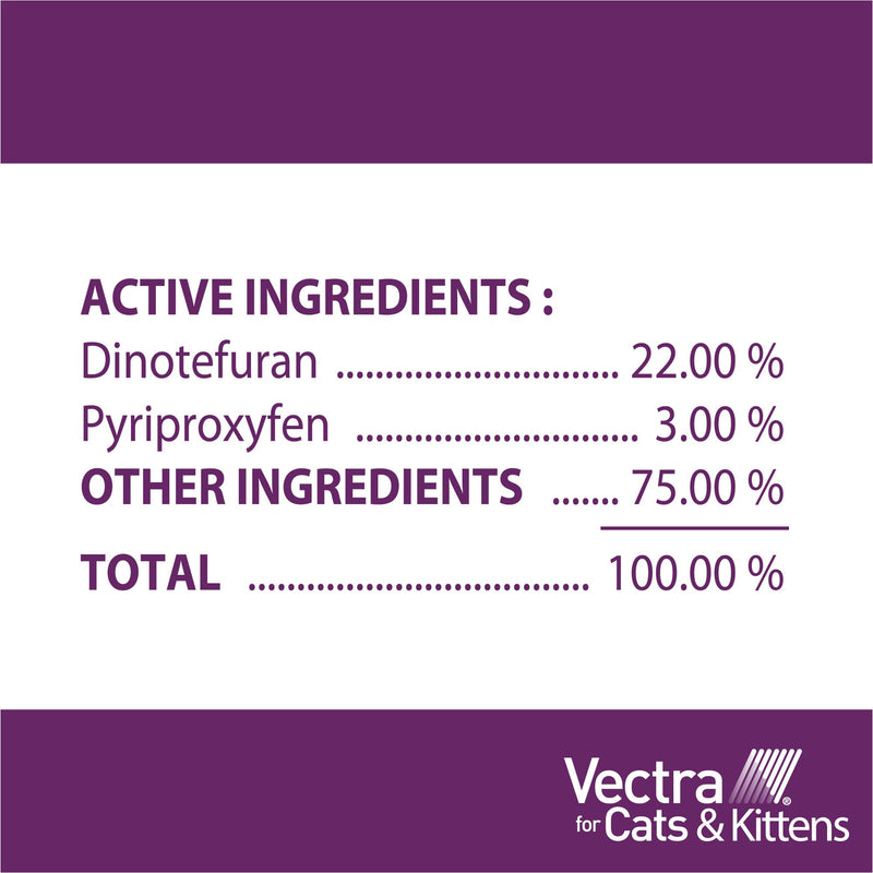 Vectra for Cats & Kittens Flea Treatment & Prevention for Small Cats (2-9 lbs.) 3-Month Supply 3 Pack